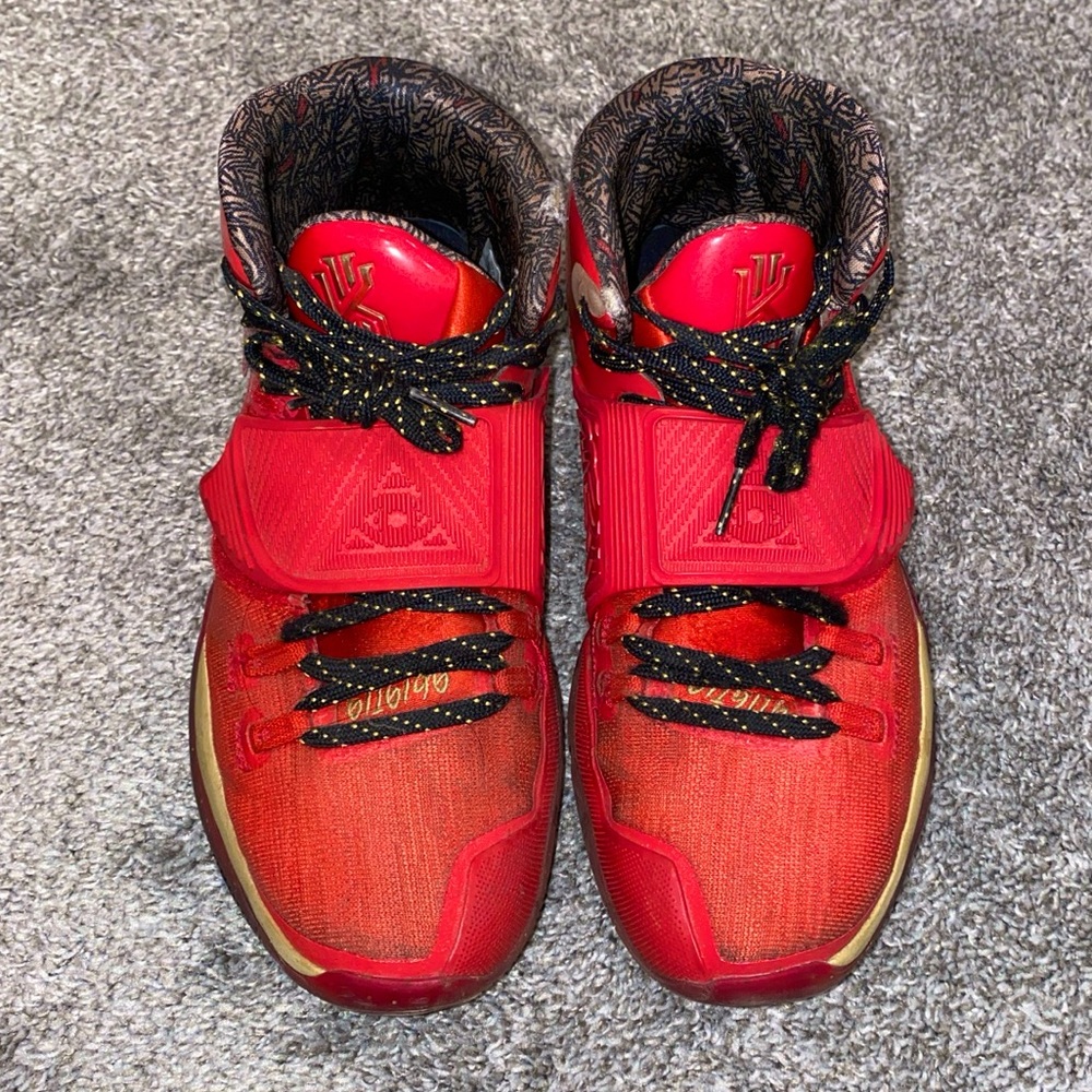 Red and gold Nike Kyrie “All Star/Trophies” 6s